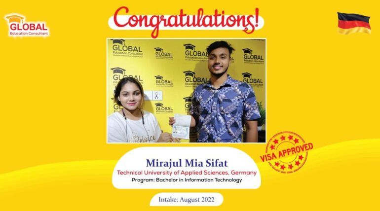 Mirajul Mia Sifat Student Visa In Germany