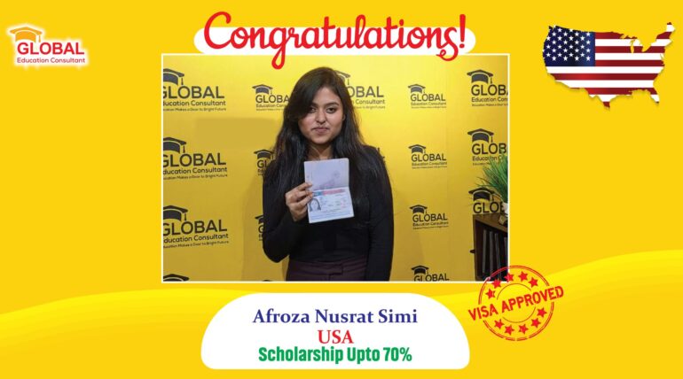 Afroza Nusrat F1 Visa In USA