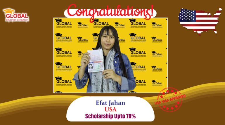 Efat Jahan F1 Visa In USA